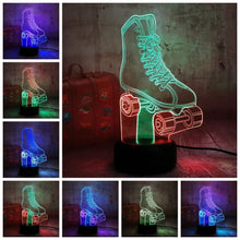 Load image into Gallery viewer, Sports Roller Skates 7 Mixed Dual Color Cartoon 3D LED Night Lihgt Remote Control Kid Gift for Home Decor Novelty Desk Lamp