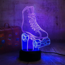 Load image into Gallery viewer, Sports Roller Skates 7 Mixed Dual Color Cartoon 3D LED Night Lihgt Remote Control Kid Gift for Home Decor Novelty Desk Lamp