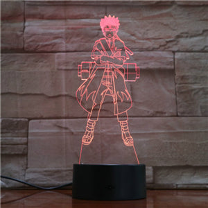 Anime Sasuke Led Night Light Naruto Face Color Changing Bedroom Decor Light Kids Birthday Present Manga Table Night Lamp Naruto