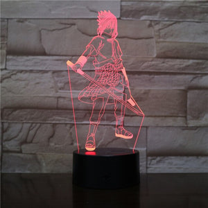 Anime Sasuke Led Night Light Naruto Face Color Changing Bedroom Decor Light Kids Birthday Present Manga Table Night Lamp Naruto
