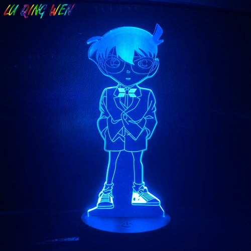 Anime Detective Conan Figure Led Night Light for Child Bedroom Unique Baby Nightlight Manga Case Closed Kids 3d Night Lamp Gift
