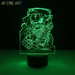 Novetly Kids Led Night Light Fullmetal Alchemist Nightlight for Children Bedroom Decor USB Battery Powered Led Night Lamp 3d