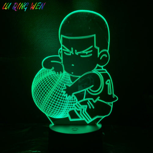 SLAM DUNK Sakuragi Hanamichi Children's Night Light LED Touch Sensor Bedroom Decorative Lamp Holiday Gift 3D Night Lamp USB