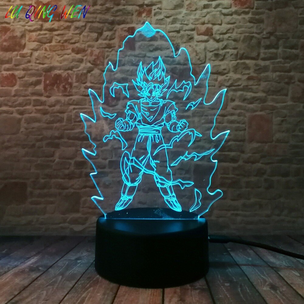 Japanese Anime Dragon Ball Lamp Nightlight Child Kids Bedroom Decoration Manga Super Saiyan Goku LED Night Light Dragon Ball Z