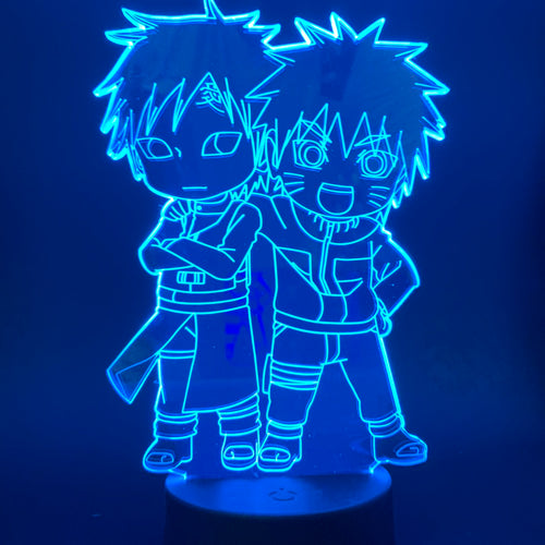 Japanese Anime Naruto Cute Gaara Figure 3d Lamp Gift for Kids Child Bedroom Decor Nightlight Touch Sensor Table Led Night Light