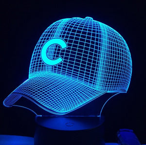3D Hat baseball C Helmet cap LED Lamp Sport Club Team logo USB rgb controler flashlight portable lantern adapter gift boy toy