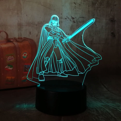 3D RGB LED Night Light Cool Star Wars Darth Vader 7 Color Chang Sleep Table Lamp Novelty Home Decor Christmas Kid Boys Gift Lava