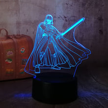 Load image into Gallery viewer, 3D RGB LED Night Light Cool Star Wars Darth Vader 7 Color Chang Sleep Table Lamp Novelty Home Decor Christmas Kid Boys Gift Lava