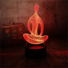 Load image into Gallery viewer, Hot 3D Night Light Desk Table lamp Yoga Meditation India Tradition Peace 7 color Portable Lantern Creative Kids Gift Home Decro