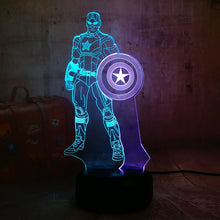Load image into Gallery viewer, Marvel NEW Captain America RGB LED Night Light Mixed Dual Color 7 Color Sleep Table Lamp Home Decor Christmas Kids Gift Novelty