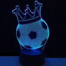 Load image into Gallery viewer, Creative 3D illusion Lamp LED Night Lights Football Imperial Crown Design Novelty Acrylic Atmosphere Lamp Cute Gift for Kids