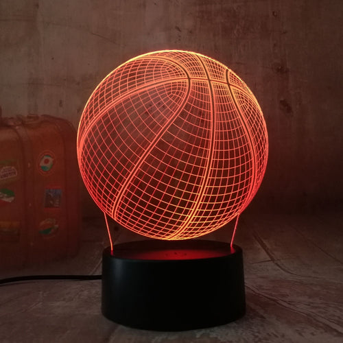 Cool 3D Basketball Sport Home Decoration LED illusion Touch Usb 7 Color Change Lamp Bedroom Night Light Best Child Boys Man Gift