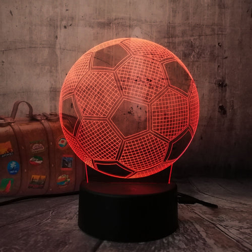 3D Football Soccer LED Home Decoration Kid Sleep Lamp Touch Sensor Night Light Madrid Fans Gift 7 Color Chang Desk Sleep Lamp