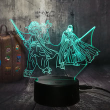 Load image into Gallery viewer, NEW 3D LED Night Light Master Yoda Darth Vader Star Wars 7 Color Chang Sleep Table Lamp Novelty Home Decor Christmas Kid Gift