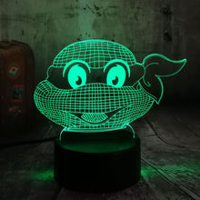 Load image into Gallery viewer, Figure Teenage Mutant Ninja Turtles Modern Atmosphere 3D Visual Lamp Night Light Led Bedroom Wedding Decoration Gift Lamparas