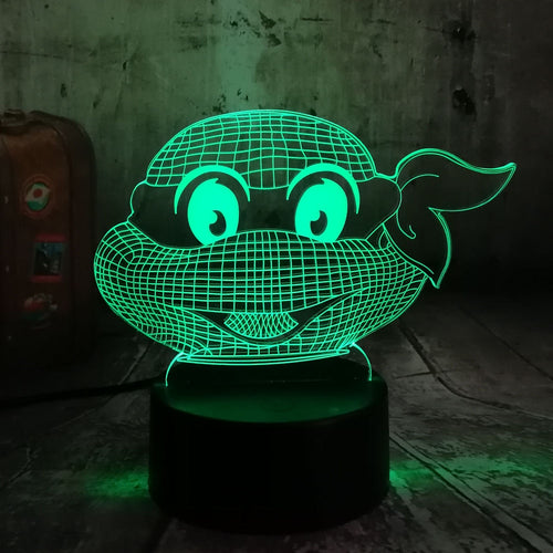Figure Teenage Mutant Ninja Turtles Modern Atmosphere 3D Visual Lamp Night Light Led Bedroom Wedding Decoration Gift Lamparas