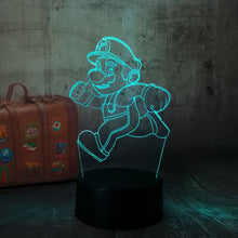 Load image into Gallery viewer, Cartoon Cute Running Super Mario Action 3D LED RGB Touch Night Light Figure 7 Colors Changing Decor Home Party Christmas Gift