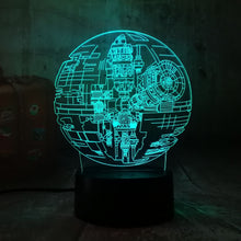 Load image into Gallery viewer, Hot Sale 2019 New Star Wars Death Star 3D LED Night Light 7 Color Sleep Table Lamb Luminaria Decoration Holiday Kids Gifts Toy