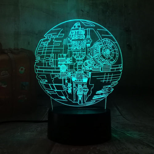 Hot Sale 2019 New Star Wars Death Star 3D LED Night Light 7 Color Sleep Table Lamb Luminaria Decoration Holiday Kids Gifts Toy