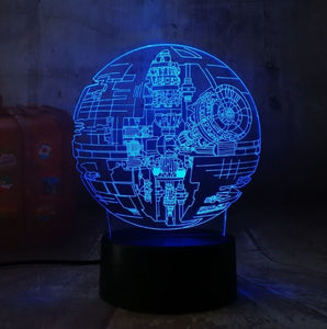 Hot Sale 2019 New Star Wars Death Star 3D LED Night Light 7 Color Sleep Table Lamb Luminaria Decoration Holiday Kids Gifts Toy