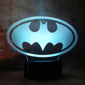 New 2019 Justice League 3D LED DC Batman Symbol Light Night Desk Table Lamp 7 Color Change USB RGB Controler Toy Kids Gift