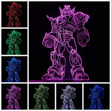 Load image into Gallery viewer, Last Knight Cool Transformers 3D LED USB Blubing Desk Lamp 7 Colors Night Light Boy Man Car Home Decor Kids Toy Christmas Gift