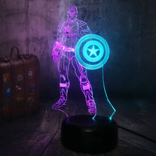 Load image into Gallery viewer, Marvel NEW Captain America RGB LED Night Light Mixed Dual Color 7 Color Sleep Table Lamp Home Decor Christmas Kids Gift Novelty