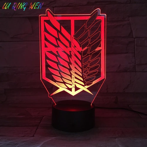 Anime Attack on Titan wings of freedom Sign Kids Led Night Light Home Decoration Children Gift Manga Wing 3d Night Lamp Bedroom