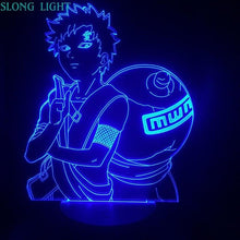 Load image into Gallery viewer, 3D Lamp NARUTO Gaara Figure Kids Night Light LED Anime Japanese Manga Battery Lamp Room Decor Baby Sleep Nightlight Gift Child