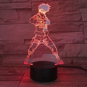 3D Lamp NARUTO Gaara Figure Kids Night Light LED Anime Japanese Manga Battery Lamp Room Decor Baby Sleep Nightlight Gift Child