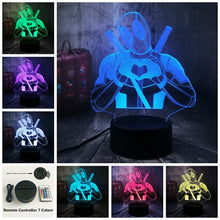 Load image into Gallery viewer, NEW Cute Marvel Superhero LOVE Deadpool 3D LED Night Light USB Table Lamp Home Decor Xmas Festival Boy Birthday Gifts Kid Toy