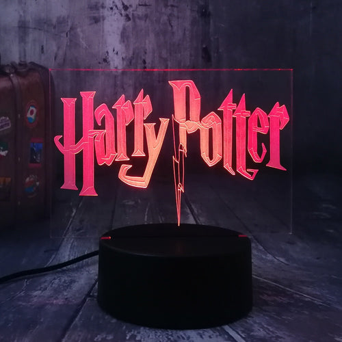 New 2019 Movie Fans Harri Potter 3D LED 7 Color Change Night Light Bedroom Lamp Home Decor Child Kid Toys Xmas Halloween Gift