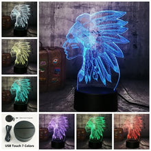 Load image into Gallery viewer, Human Native American Engonus People 3D LED Night Light USB Desk Lamp Home Decor Xmas Festival Gifts Birthday Present Kid Toys