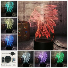 Load image into Gallery viewer, Human Native American Engonus People 3D LED Night Light USB Desk Lamp Home Decor Xmas Festival Gifts Birthday Present Kid Toys