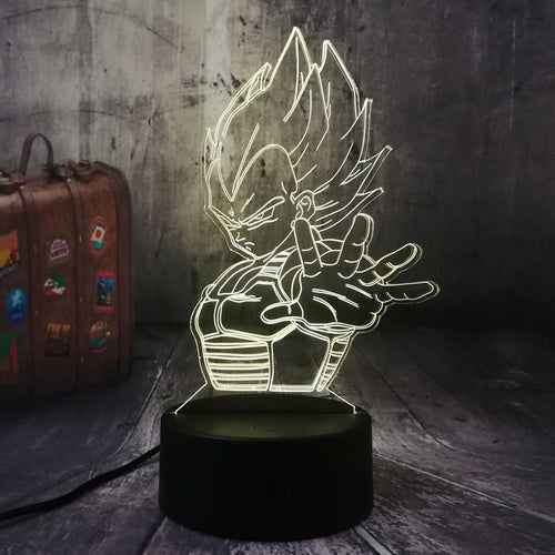 Dragon Ball Saiyan Vegeta Son Goku Kakarotto LED Night Light Table Party 3D Lamp Home Decor Kid Toy Christmas Gift Drop Shipping