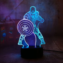 Load image into Gallery viewer, Marvel Legends The First Avengers Captain America&#39;s Shield 3D Optical Illusion Night Light LED Desk Lamp Best Birthday Gift Toys