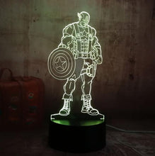 Load image into Gallery viewer, Marvel Legends The First Avengers Captain America&#39;s Shield 3D Optical Illusion Night Light LED Desk Lamp Best Birthday Gift Toys