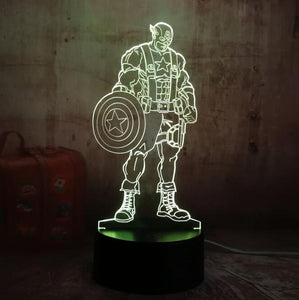 Marvel Legends The First Avengers Captain America's Shield 3D Optical Illusion Night Light LED Desk Lamp Best Birthday Gift Toys
