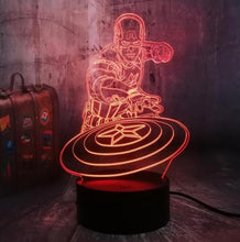 Load image into Gallery viewer, Marvel Legends The First Avengers Captain America&#39;s Shield 3D Optical Illusion Night Light LED Desk Lamp Best Birthday Gift Toys