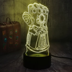 Avengers Marvel Comics Infinity Gauntlet VillainThanos 3D LED Night Light Mood Table Lamp Bedroom Decor Kids Toys Christmas Gift