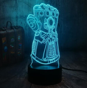 Avengers Marvel Comics Infinity Gauntlet VillainThanos 3D LED Night Light Mood Table Lamp Bedroom Decor Kids Toys Christmas Gift