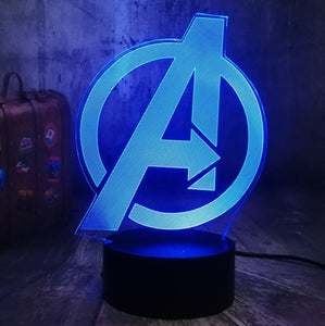 Avengers Marvel Comics Infinity Gauntlet VillainThanos 3D LED Night Light Mood Table Lamp Bedroom Decor Kids Toys Christmas Gift