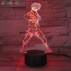 Japan Manga Naruto Kakashi Action Figure 3d Led Night Light Bedroom Decoration Light Friend Holiday Gift Table Night Lamp Anime